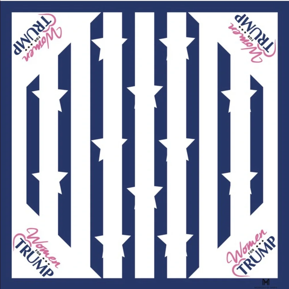 Blue‎ and white striped scarf stars women for trump